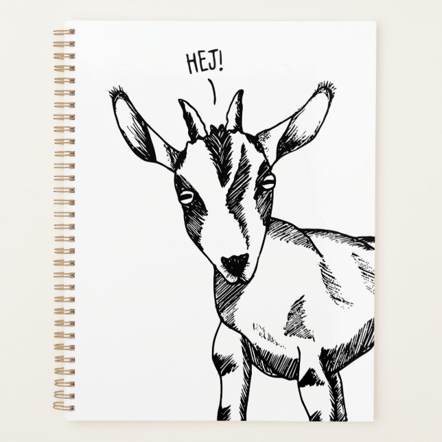 Goat Sketch Sprichwort "Hej!" Planer (Vorderseite)