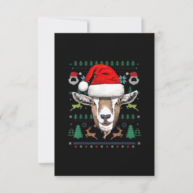 Goat Ugly Christmas Weihnachtsgeschenk RSVP Karte (Vorderseite)