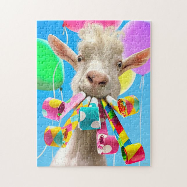 Goat with Party Blowers (Vertikal)