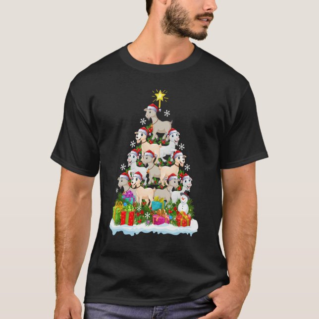 Goat   Xmas Holiday   Goat Christmas Tree T-Shirt (Vorderseite)
