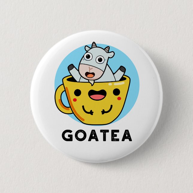 Goatea Funny Goat Tea Pun Button (Vorderseite)