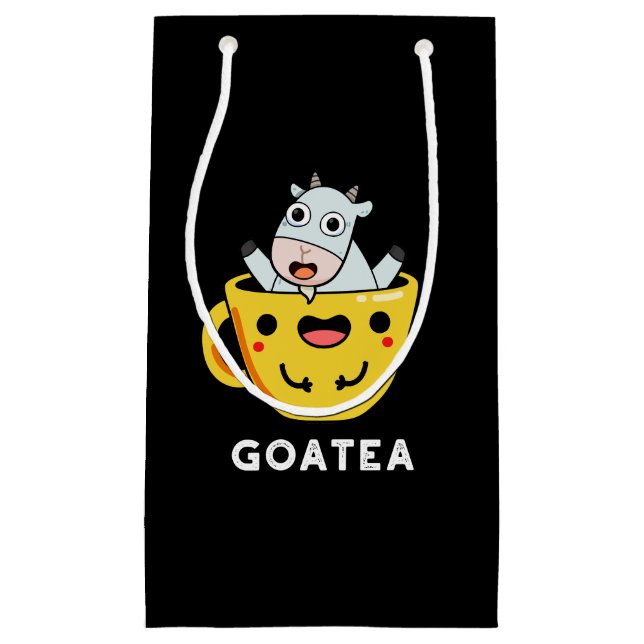Goatea Funny Goat Tee Pun Dark BG Kleine Geschenktüte (Vorderseite)