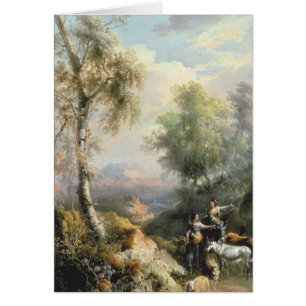 Goatherds in der bergigen spanischen Landschaft