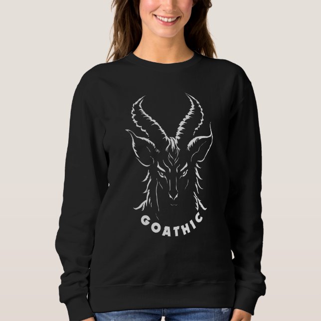 goathisch | Gothic Pun | Satanziege Sweatshirt (Vorderseite)