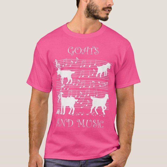 Goats And Music Notes Musician Piano T-Shirt (Vorderseite)