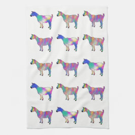 Goats Funky Colourful Illustration Artsy Animals Handtuch