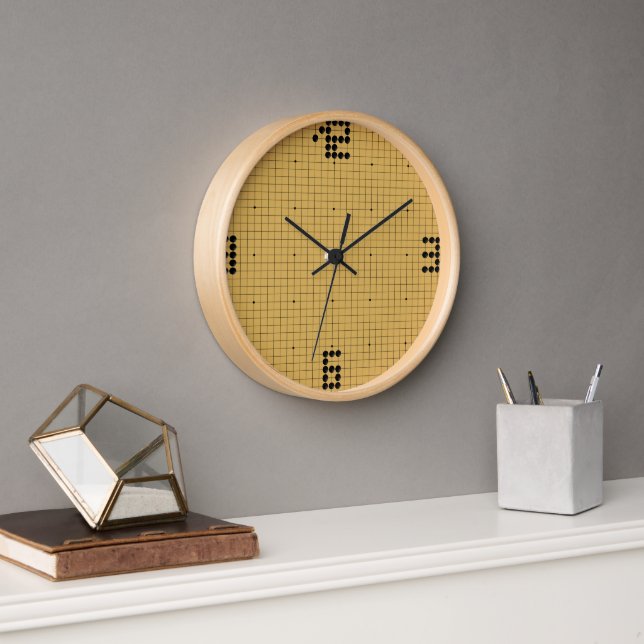 Goban Clock - Black Stones - 3-6-9-12 Uhr (Büro)