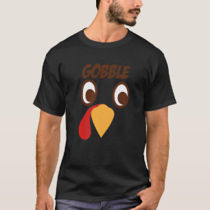 Gobble Big O Face Erntedank Türkei mit Google T-Shirt