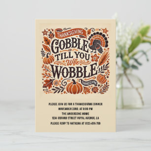 Gobble bis du den Herbst-Erntedank trägst Einladung