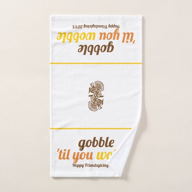 Gobble 'bis du Typografie-Freundschaften wackelst Handtuch (Handtuch)