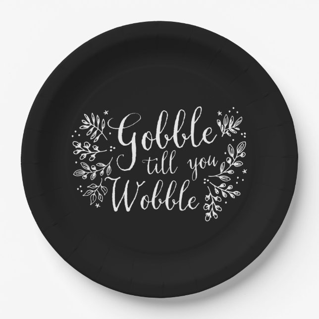 Gobble bis du wackelst pappteller (Vorderseite)