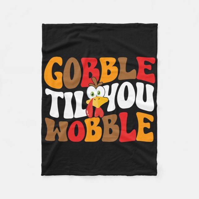 Gobble bis du willst Türkei Retro Fall Thanksgiv Fleecedecke (Vorderseite)