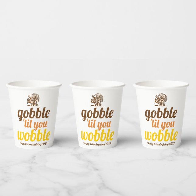 Gobble 'bis du witzigen fallen Freundschaft wunden Pappbecher (Multi)