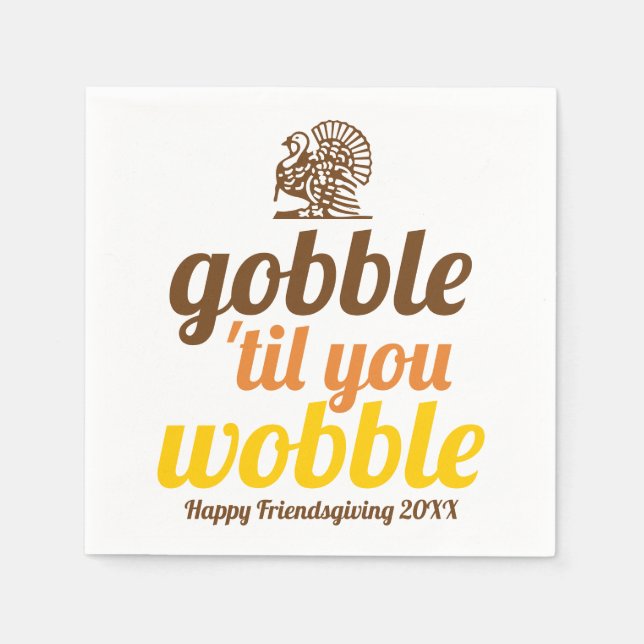 Gobble 'bis du witzigen fallen Freundschaft wunden Serviette (Vorderseite)