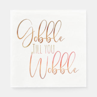 Gobble bis du Wobble Watercolor Erntedank Serviette