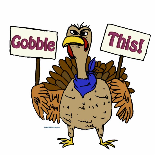 Gobble Dies - die Türkei sprechen Freistehende Fotoskulptur (Vorne)