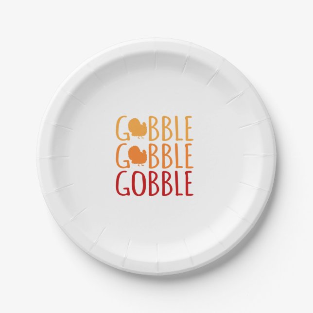 Gobble Funny Erntedank Türkei Familienfrauen Pappteller (Vorderseite)