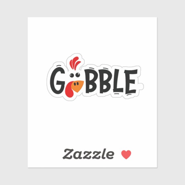 Gobble Funny Erntedank Türkei Fest Aufkleber (Blatt)