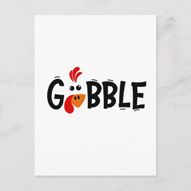 Gobble Funny Erntedank Türkei Fest Einladungspostkarte (Vorderseite)
