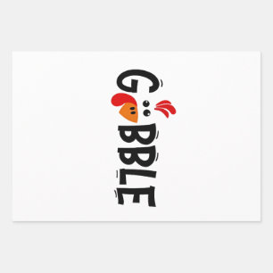 Gobble Funny Erntedank Türkei Fest Geschenkpapier Set