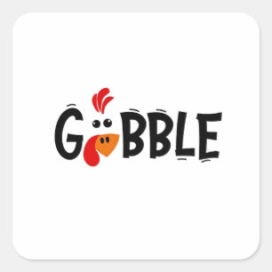 Gobble Funny Erntedank Türkei Fest Quadratischer Aufkleber