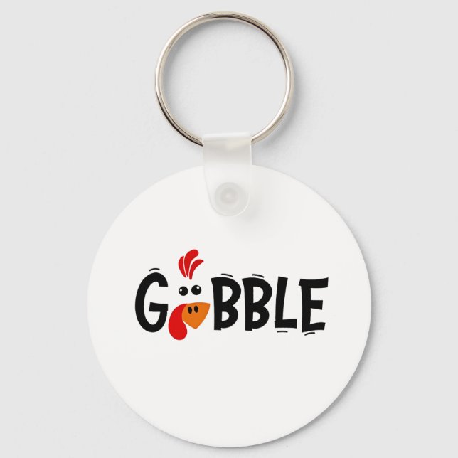 Gobble Funny Erntedank Türkei Fest Schlüsselanhänger (Vorderseite)