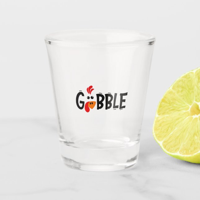 Gobble Funny Erntedank Türkei Fest Schnapsglas (Vorderseite)