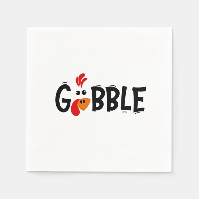 Gobble Funny Erntedank Türkei Fest Serviette (Vorderseite)