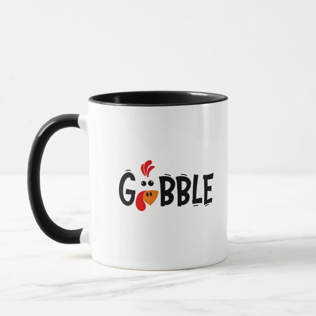 Gobble Funny Erntedank Türkei Fest Tasse (Links)