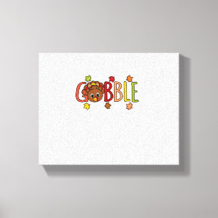 Gobble Funny Turkey Erntedank Familienfrauen Leinwanddruck