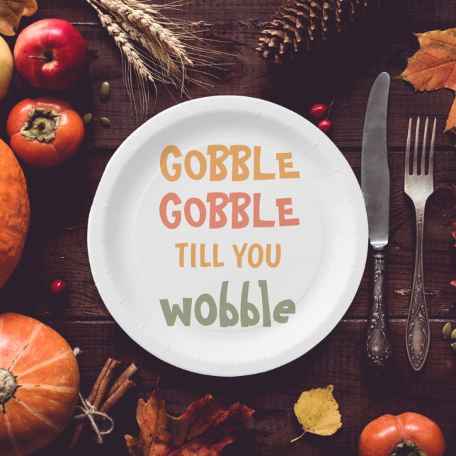 Gobble Gobble bis du träumst | ERNTEDANK Pappteller (Von Creator hochgeladen)
