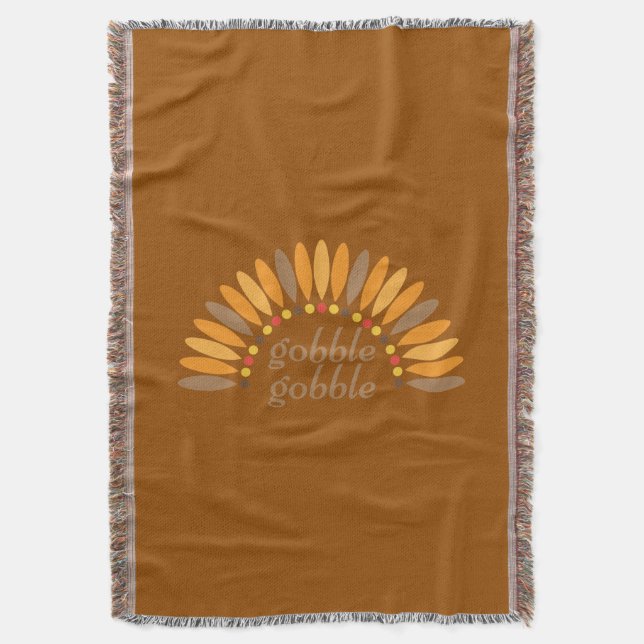 Gobble Gobble Erntedank Brown Decke (Vorderseite Vertikal)