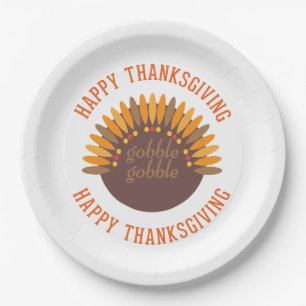 Gobble Gobble Erntedank Holiday Pappteller