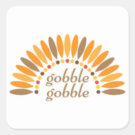 Gobble Gobble Erntedank Quadratischer Aufkleber