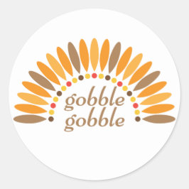 Gobble Gobble Erntedank Runder Aufkleber