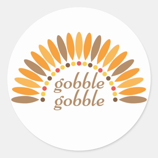 Gobble Gobble Erntedank Runder Aufkleber (Vorderseite)