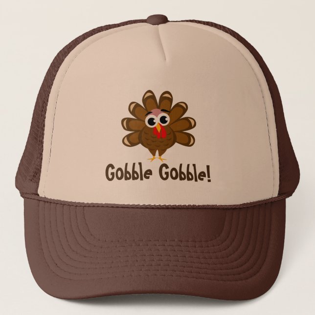 Gobble Gobble Erntedank Trukey Holiday Party Truckerkappe (Vorderseite)
