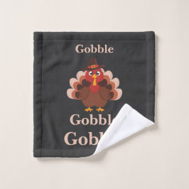 Gobble Gobble Funny Niedlicher Erntedank Türkei Waschlappen