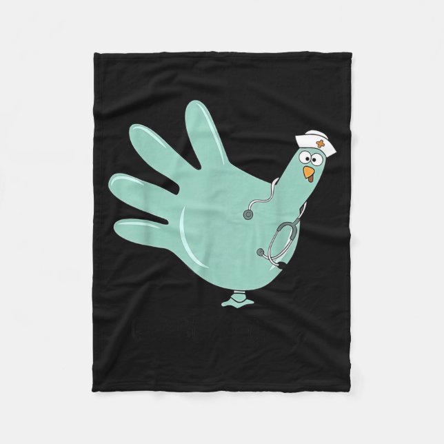 Gobble Gobble Funny Thanksgiving Nurse Humor  Fleecedecke (Vorderseite)
