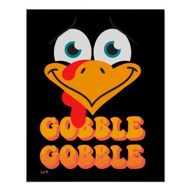 GOBBLE GOBBLE lustiger Erntedank Poster (Vorderseite)