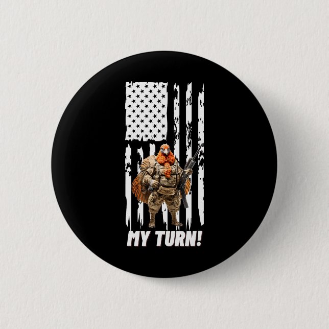 Gobble Gobble meine dutzende US-Flagge Button (Vorderseite)