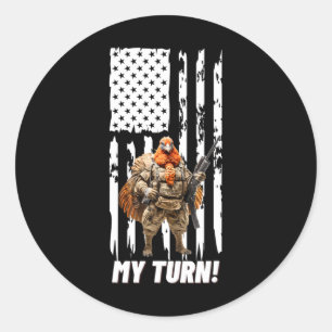 Gobble Gobble meine dutzende US-Flagge Runder Aufkleber