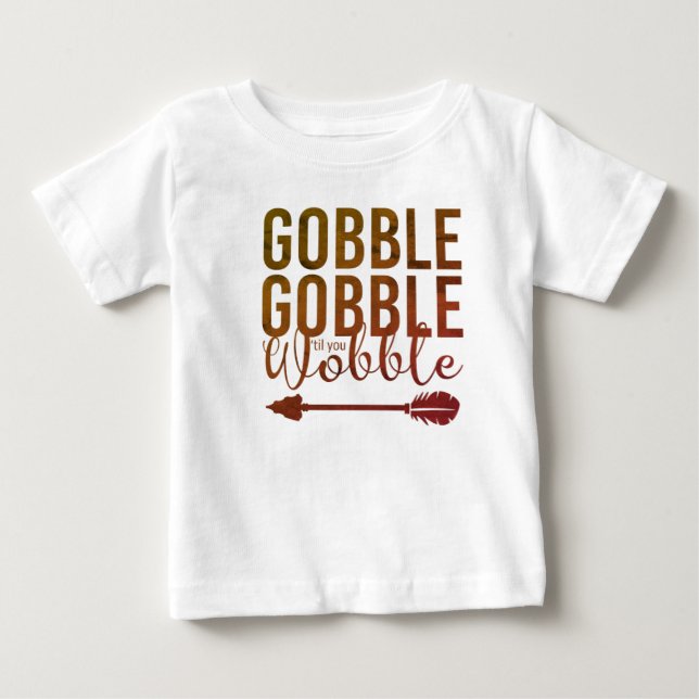 Gobble Gobble Niedlich Baby's 1. Erntedank Baby T-shirt (Vorderseite)