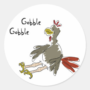 Gobble Gobble Runder Aufkleber