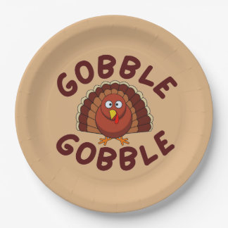 Gobble Gobble Thanksgiving Pappteller