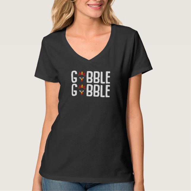 Gobble Gobble Til You Wobble Erntedank 2022 T-Shirt (Vorderseite)