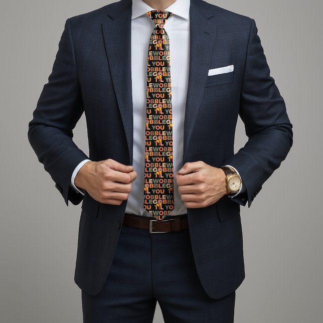 Gobble Gobble Till You Wobble Funny Thanksgiving Krawatte (Von Creator hochgeladen)