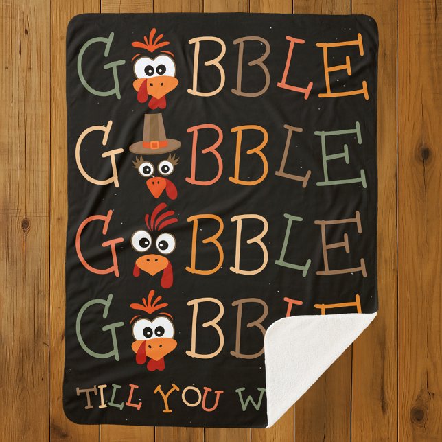 Gobble Gobble Till You Wobble Funny Thanksgiving Sherpadecke (Von Creator hochgeladen)