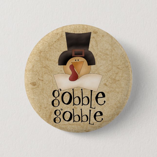Gobble Gobble Türkei Button (Vorderseite)