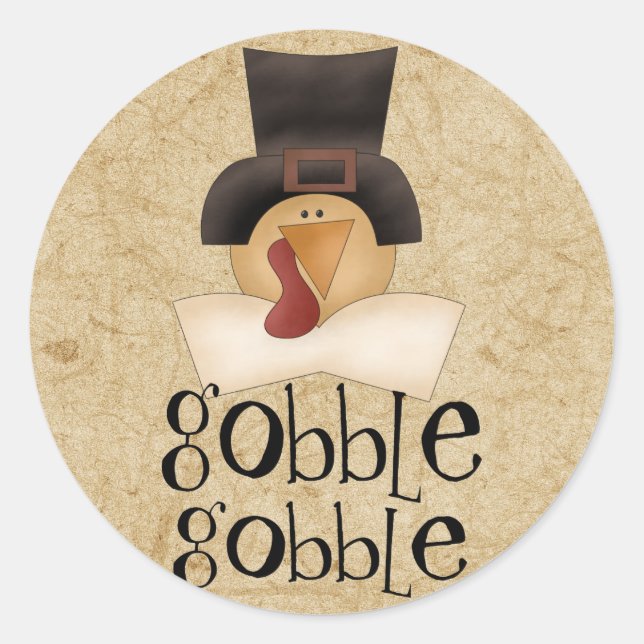 Gobble Gobble Türkei Runder Aufkleber (Vorderseite)